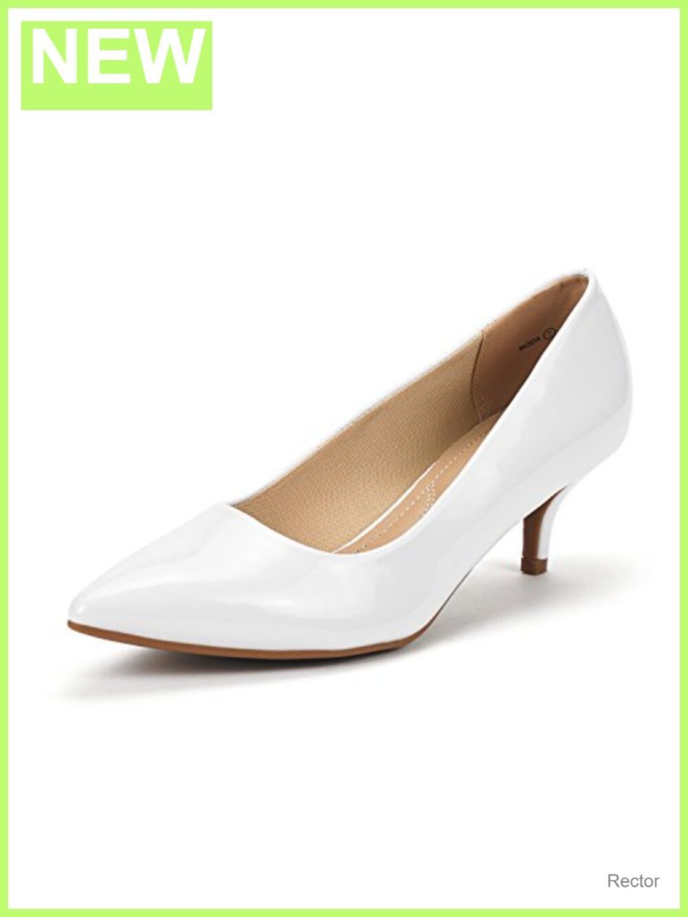 Women's Kitten Heel Pumps Pointed Toe Faux Leather Wedding Shoes